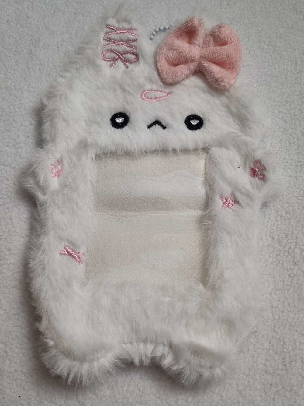 Cute Rabbit Bunny Kpop Fluffy Plushy Photocard ID Star Phone Holder New